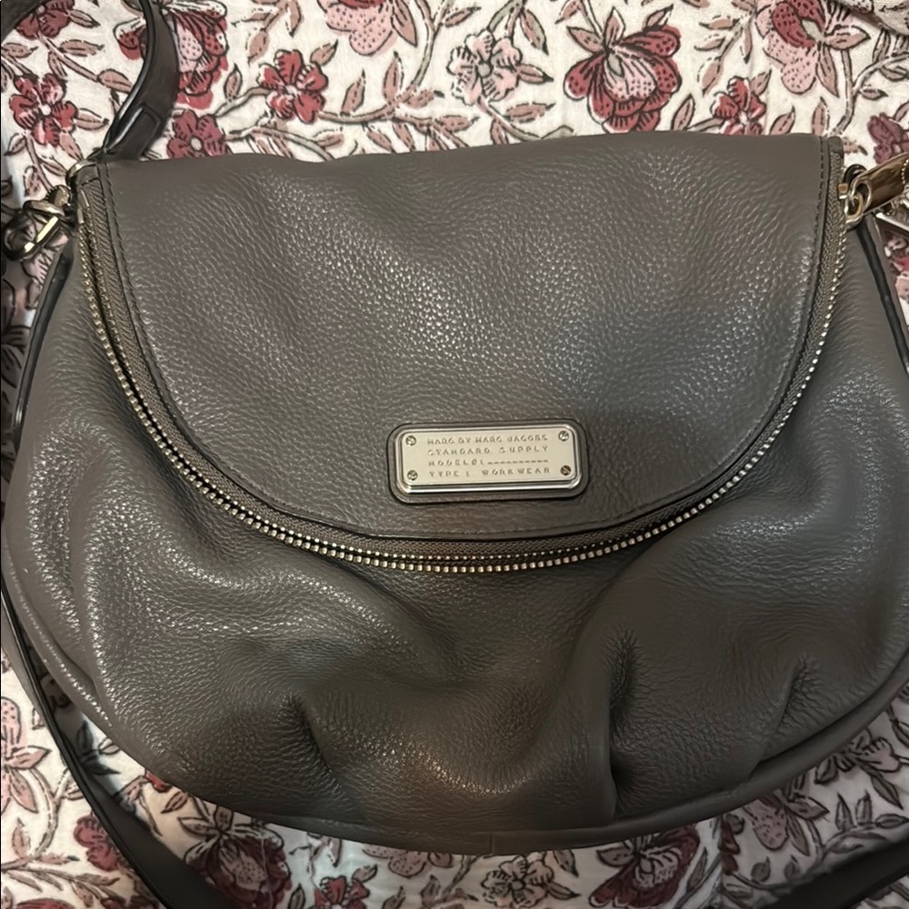 Marc Jacobs Charcoal Leather Crossbody Bag